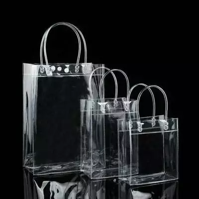 Clear Vinyl Plastic Bag Tote Transparent Purse Shoulder Handbag Beach Gift Bags. • $4.77