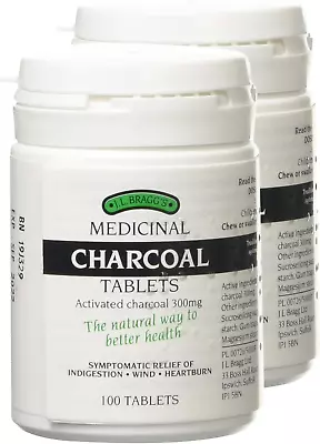 J.L Bragg's Charcoal Tablets 100 Pack Of 2 • £13.15