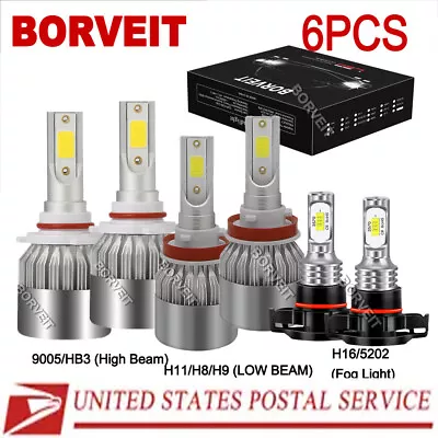 6x HID White LED Headlight Fog Light Bulbs Kit For Chevrolet Avalanche 2007-13 • $26.79