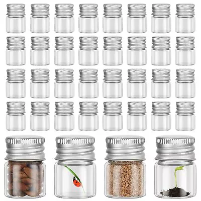 100 Pcs 5 Ml Mini Glass Bottles With Screw Caps Tiny Jars Empty Glass Vials W... • $25.66