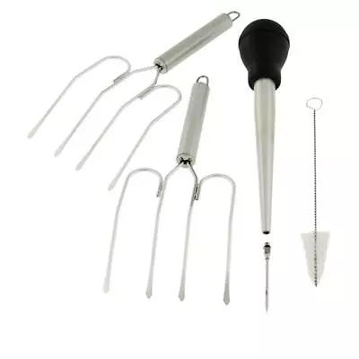 Wolfgang Puck Roasting Prep Set - Stainless Steel 5 Pcs Turkey Roasting Prep Set • $16.99