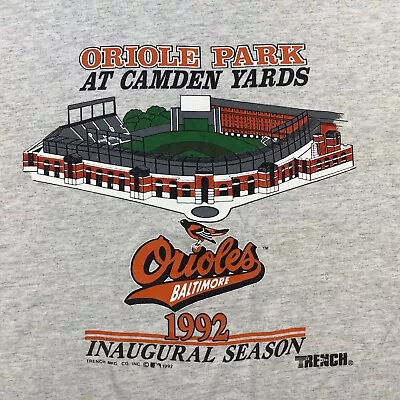 VTG Baltimore Orioles Shirt Mens XL Camden Yards 1992 Made In USA Single Stitch • $1.25