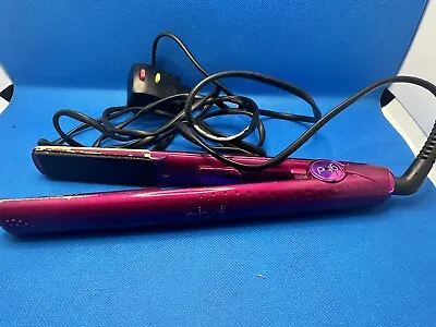 GHD Purple 5.0 Professional Ceramic 1  Flat Iron Hair Straightener Works Pink • $29.88