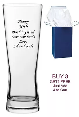 Personalised Pint Beer Glass Engraved Birthday Best Man 18th 21st 40th Gift • £11.99