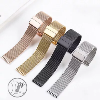 12 18mm 20mm 22mm Quick Fit Milanese Loop Bracelet Stainless Steel Watch Strap ☆ • $4.19