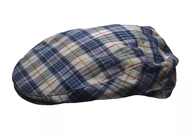 Mens Vintage 80s Checked Cotton Flat Cap Hat Retro Indie 56 S • £8.95