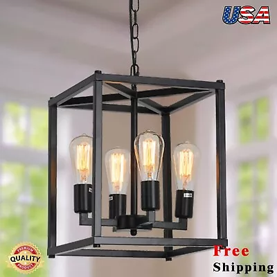 Farmhouse Chandelier Fixture Rustic Pendant Hanging Light Living Entry E26 NEW • $110.99