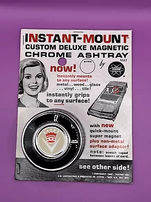 Vintage NOS Instant Mount Magnetic Chrome Ashtray Car Automobile Magnetic RARE • $49.99