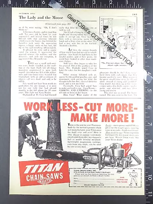 1953 ADVERTISING For Titan 40 Chain Saw • $12.50