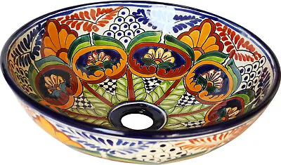 14  Mexican Talavera Greca  Ceramic Handmade Bathroom Vessel Sink • $140.99