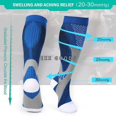 Compression Socks Stockings Womens Mens Knee High Medical 20-30 MmHG S/M - XXL • $9.99