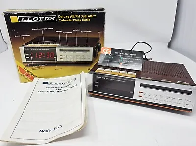 VTG Lloyd's Deluxe Am/Fm  Clock Radio Dual Alarm J375 Original Box Works • $13