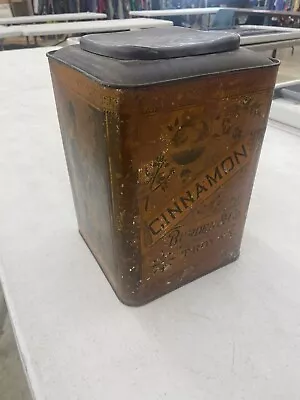 Vintage Big Cinnamon Tin Burden & Co. Troy NY General Store Display Lithograph • $300