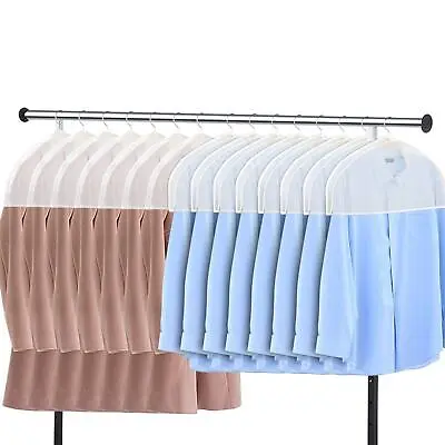 Garment Shoulder Dust Covers Vinyl Suit Clothes Hanger Protector Bags Set Of 15 • $29.22