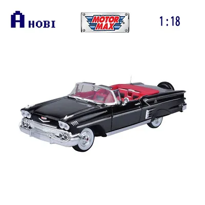 Motormax 1:18 Scale 1958 Chevrolet Impala Diecast Model Car Black & Red • $93.76