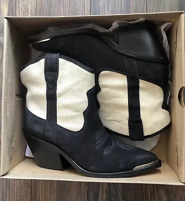 NEW Dolce Vita Nashe Women’s Black White Multi Nubuck Boots 8M • $125