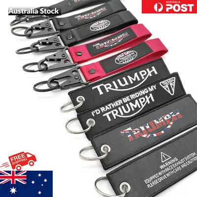 6 Assorted Triumph MotoGP Keyring Motorcycle Bike Keychain Wrist Strap Car Gift • $8.90