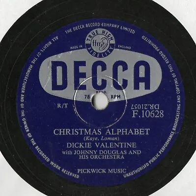 £10 • Buy Dickie Valentine Classic Christmas 78 - Christmas Alphabet - Where Are You Tonig