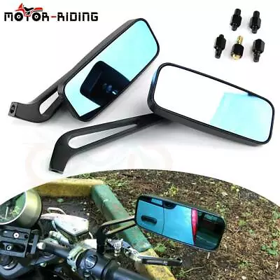 Motorcycle Rectangle Steady Rearview Mirrors 8mm/10mm For Honda Suzuki Kawasaki • $20.53