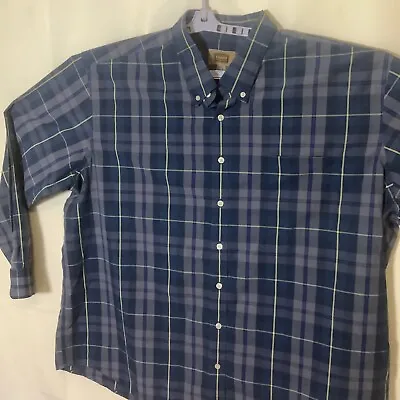 The Foundry Supply Co Men’s 3XL Blue Plaid Long Sleeve Flannel Button Up Shirt • $7.99