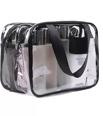 Toiletry Portable Travel Makeup Bag PVC Waterproof Large Capacity Wash Bag Mesh • £5.99