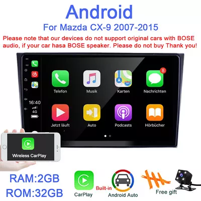 Android 12 32GB Car Stereo Radio GPS WIFI Navi CarPlay For Mazda CX-9 2007-2015 • $119.99