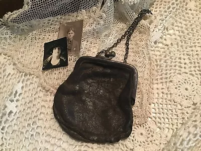 Antique Leather Coin Purse Worn Leather With Snap Closure • $16.99