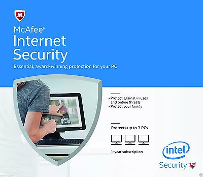 McAfee Internet Security 2021 Anti Virus Software 1 Year Licence 3 Users/PC • $11.99