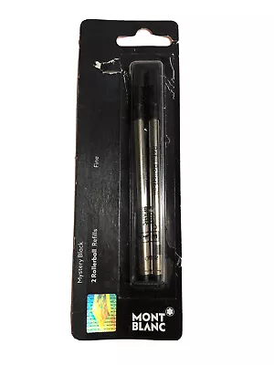 Montblanc Rollerball Pen Refill Fine Point 2/PK  Mystery Black Ink #107881 -NEW • $13.95