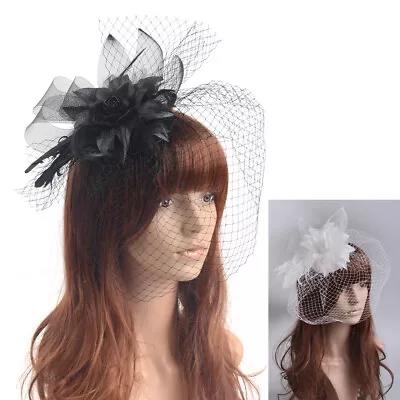 Hot Handmade Fascinator Hat Hair Clip Veil Flower Party Dress Accessory For Lady • $10.99