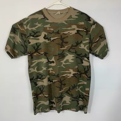 VTG Camo Men's 70s 80s Single Stitch Camouflage T-shirt Sz L • $24