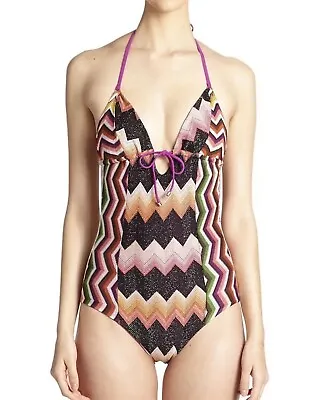 NWT Auth MISSONI MARE Multicolor ZigZag-Print One-Piece Swimsuit Size 40 IT/S • $255