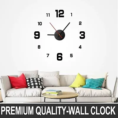 $13.99 • Buy 3D Wall Clock Modern DIY Mirror Surface Battery Operated Home Office Decoration