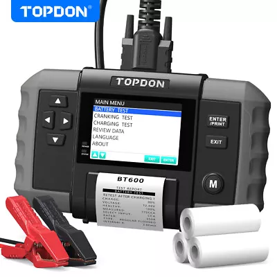 TOPDON BT600 12 Volt Car Battery Tester Analyzer With Built-in Printer AU STOCK • $249