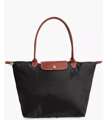 Authentic Longchamp Le Pliage Shoulder Tote Bag New With Tags Black Noir • $50