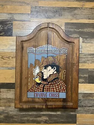 Vintage Sherlock Holmes Charing Cross PIPE Wood - WALL DISPLAY Cabinet 16x22 • $230