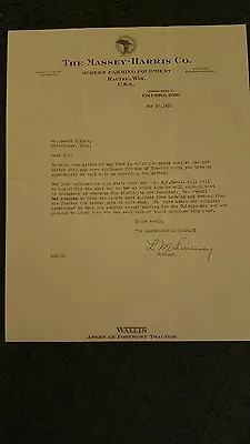 Massey Harris Signed Document 1931 L.m. Sweeney • $24