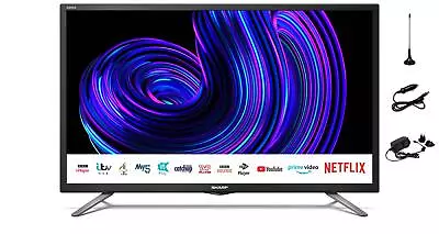 £219.99 • Buy Sharp 24  12v/24v Smart TV Caravan, Truck, Freeview Play, Satellite, Saorview…