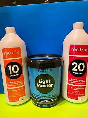 2 Matrix Light Master 8 Lightening Powder & Matrix Cream Developer  Duo New • $47.90