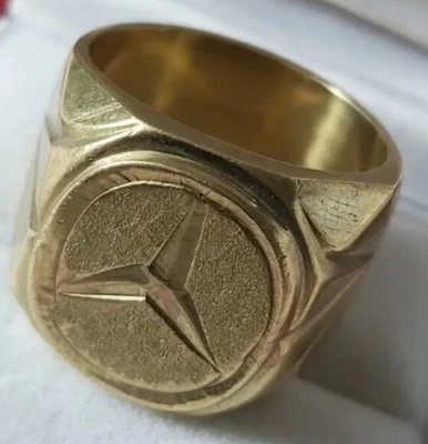 £119.99 • Buy Vintage Mens Mercedes Heavy Ring Jewellers Bronze Hallmarked 18k 750 21.21g