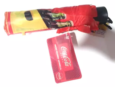 Coca Cola Micro Folding Umbrella Graphics Of Vintage Bottles “Drink Coke” NEW • $24.99