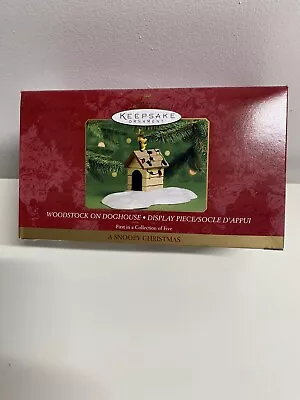 2000 Hallmark Keepsake Ornament Woodstock On Doghouse Display Base- NEW- READ • $5