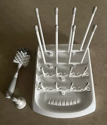 MUNCHKIN Deluxe Bottle Drying Rack No Assembly Req Built In Reservoir W/brushes • $7.49