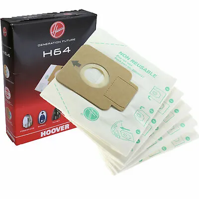 5 Pk Genuine Hoover H64 Vacuum Cleaner Dust Bags Freespace Sprint Flash 35600637 • £11.75
