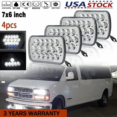 4PCS 7X6  5x7  LED Headlights Hi/Lo For Chevy Express Cargo Van 1500 2500 3500 • $52.99