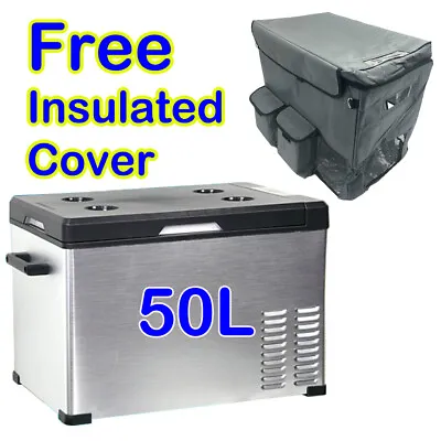 $394.25 • Buy 50L 12V/24V/240V Portable Car Boat Fridge Freezer With Free Insulated Cover
