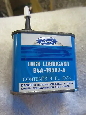 4 Oz. FORD Lock Lubricant Oil 4OZ Can B4A-19587-A TIN CAN VTG Ad Auto Car • $29.99