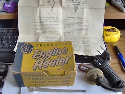 Vintage NOS GE General Electric 1949-1962 6 Cylinder Chevy Engine Block Heater • $49.99