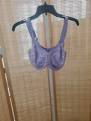 Wacoal Awareness Bra Womens Size 40DD Purple Unpadded Adjustable Underwire 85567 • $15.76