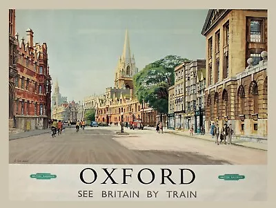 Oxford Rail Metal Sign Vintage Style Travel By Train Plaque Man Cave • £3.99